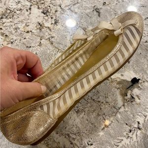 Kate Spade gold ballet flats Size 10